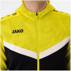 JAKO Iconic Trainingsjacke mit Kapuze 808 - schwarz/soft yellow S