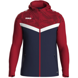 JAKO Iconic Trainingsjacke mit Kapuze 901 - marine/chili...