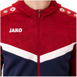 JAKO Iconic Trainingsjacke mit Kapuze 901 - marine/chili rot M