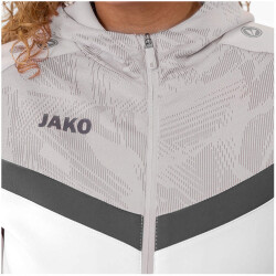 JAKO Iconic Trainingsjacke mit Kapuze Damen 016 - weiß/soft grey/anthra light 34