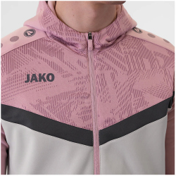JAKO Iconic Trainingsjacke mit Kapuze 851 - soft grey/dusky pink/anthra light S