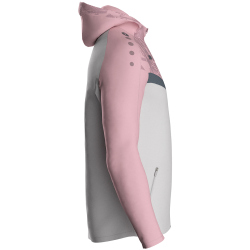 JAKO Iconic Trainingsjacke mit Kapuze 851 - soft grey/dusky pink/anthra light S