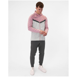 JAKO Iconic Trainingsjacke mit Kapuze 851 - soft grey/dusky pink/anthra light 3XL