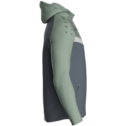 JAKO Iconic Trainingsjacke mit Kapuze 852 - anthra light/mintgrün/soft grey S
