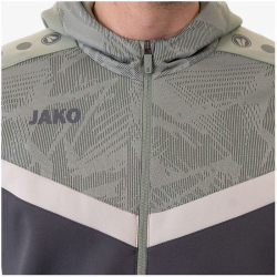 JAKO Iconic Trainingsjacke mit Kapuze 852 - anthra light/mintgr&uuml;n/soft grey M
