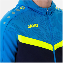 JAKO Iconic Trainingsjacke mit Kapuze 914 - marine/jako blau/neongelb S