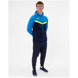 JAKO Iconic Trainingsjacke mit Kapuze 914 - marine/jako blau/neongelb 4XL