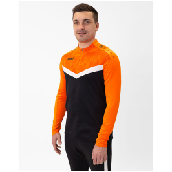 JAKO Iconic 1/4-Zip Sweatshirt 807 - schwarz/neonorange S