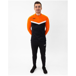 JAKO Iconic 1/4-Zip Sweatshirt 807 - schwarz/neonorange S