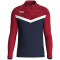 JAKO Iconic 1/4-Zip Sweatshirt 901 - marine/chili rot M