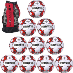 10er Ballpaket + Ballsack DERBYSTAR Apus TT Fußball...