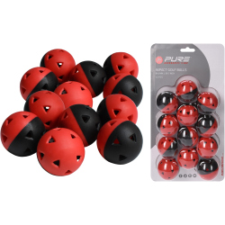 12er Pack Pure2Improve Impact Golfbälle schwarz/rot