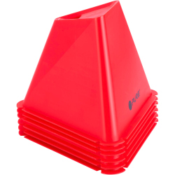 6er Pack Pure2Improve Triangel Agility Hütchen 15cm rot