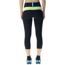 UYN Crossover 2.0 3/4 Outdoor-Leggings Damen B891 - black/sunny lime XS