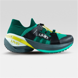 UYN 6Sense Trailrunning-Schuhe mit grüner Sohle...