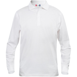 CLIQUE Basic langarm Poloshirt Kinder 00 - wei&szlig; 140 cm