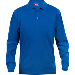CLIQUE Basic langarm Poloshirt Kinder 55 - royalblau 100 cm