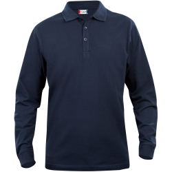 CLIQUE Basic langarm Poloshirt Kinder 580 - dunkelblau...