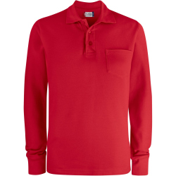 CLIQUE Basic Pocket langarm Poloshirt Herren 35 - rot 4XL