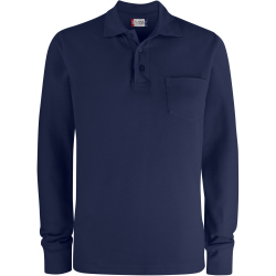 CLIQUE Basic Pocket langarm Poloshirt Herren 580 - navy XL