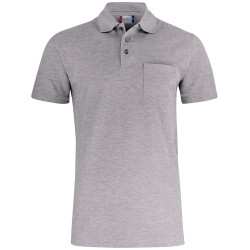 CLIQUE Basic Pocket Poloshirt 95 - grau meliert M