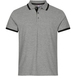 CLIQUE Austin Poloshirt Herren 95 - graumeliert/schwarz M