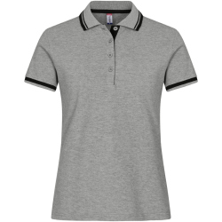 CLIQUE Astoria Poloshirt Damen 95 - graumeliert/schwarz XS