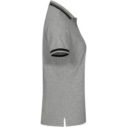 CLIQUE Astoria Poloshirt Damen 95 - graumeliert/schwarz XXL