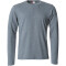 CLIQUE Basic Langarmshirt Herren 95 - grau meliert M