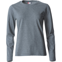 CLIQUE Basic Langarmshirt Damen 95 - grau meliert XS