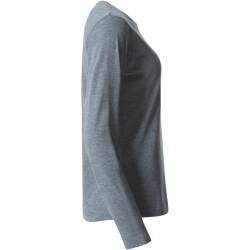 CLIQUE Basic Langarmshirt Damen 95 - grau meliert XS