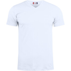 CLIQUE Basic V-Neck T-Shirt Herren 00 - weiß XS