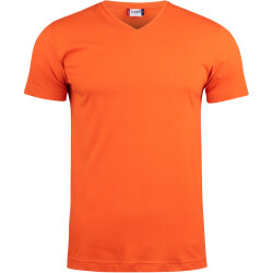 CLIQUE Basic V-Neck T-Shirt Herren 18 - blutorange XS