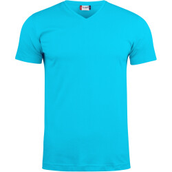 CLIQUE Basic V-Neck T-Shirt Herren 54 - türkis 4XL