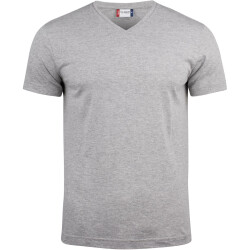 CLIQUE Basic V-Neck T-Shirt Herren 95 - grau meliert XS