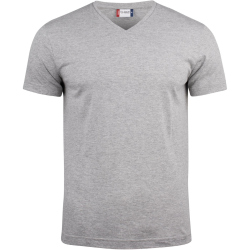 CLIQUE Basic V-Neck T-Shirt Herren 95 - grau meliert S