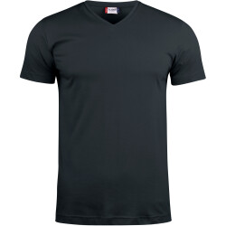 CLIQUE Basic V-Neck T-Shirt Herren 99 - schwarz XS