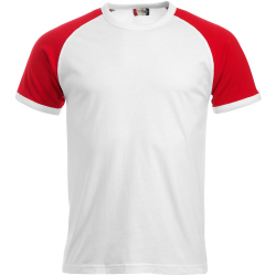 CLIQUE Raglan T-Shirt 0035 - weiß/rot XS