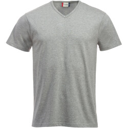 CLIQUE Fashion V-Neck T-Shirt 95 - grau meliert XS