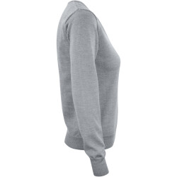 CUTTER & BUCK Everett V-Neck Pullover Damen 95 - grey melange S