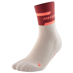 CEP Mid-Cut V4 Laufsocken Damen 857 - red/off white II (34-37)
