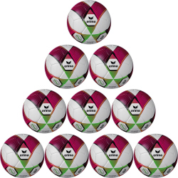 10er Ballpaket erima Hybrid 2.0 Trainingsball rot/green...