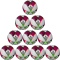 10er Ballpaket erima Hybrid 2.0 Fu&szlig;ball Trainingsball rot/green gecko 5