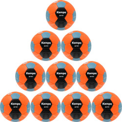 10er Ballpaket Kempa Buteo Handball orange/blau 2