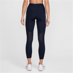 NIKE Swoosh Fast Mid-Rise 7/8-Leggings Damen 451 - obsidian/white XS