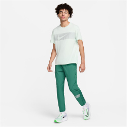 NIKE Miler Flash Dri-FIT UV kurzarm Laufshirt Herren 394 - barely green/reflective silv S