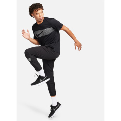 NIKE Miler Flash Dri-FIT UV kurzarm Laufshirt Herren 010 - black/reflective silv S