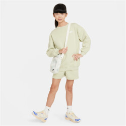 NIKE Sportswear Club Fleece Oversized Sweatshirt Mädchen 371 - olive aura/white XS (122-128 cm)