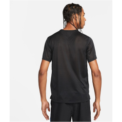 NIKE Dri-FIT Miler kurzarm Laufshirt Herren 010 - black/reflective silv S