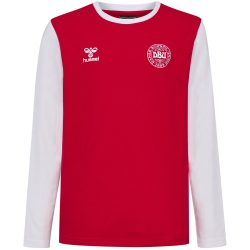 hummel DBU D&auml;nemark 24 langarm Fan-Shirt Kinder 3681 - tango red/white 140